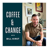 logo for coffee and change podcast